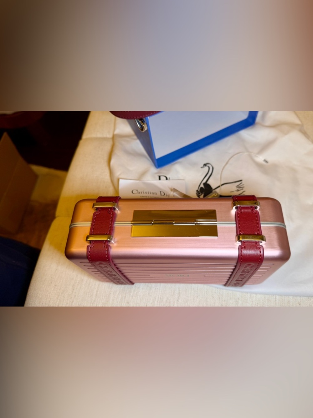 D.I.O.R Rimowa Metallic Blue Bag Wallet with Strap - Picture 6 of 11
